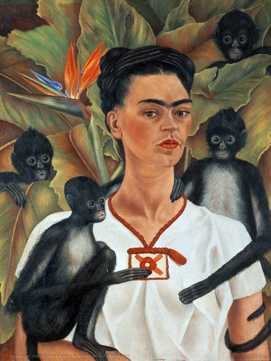 Autoportrait avec des singes